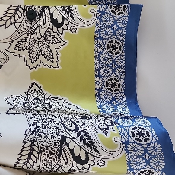 Zara Satin Paisley Print Button-Up Blouse Size Small - Picture 9 of 16